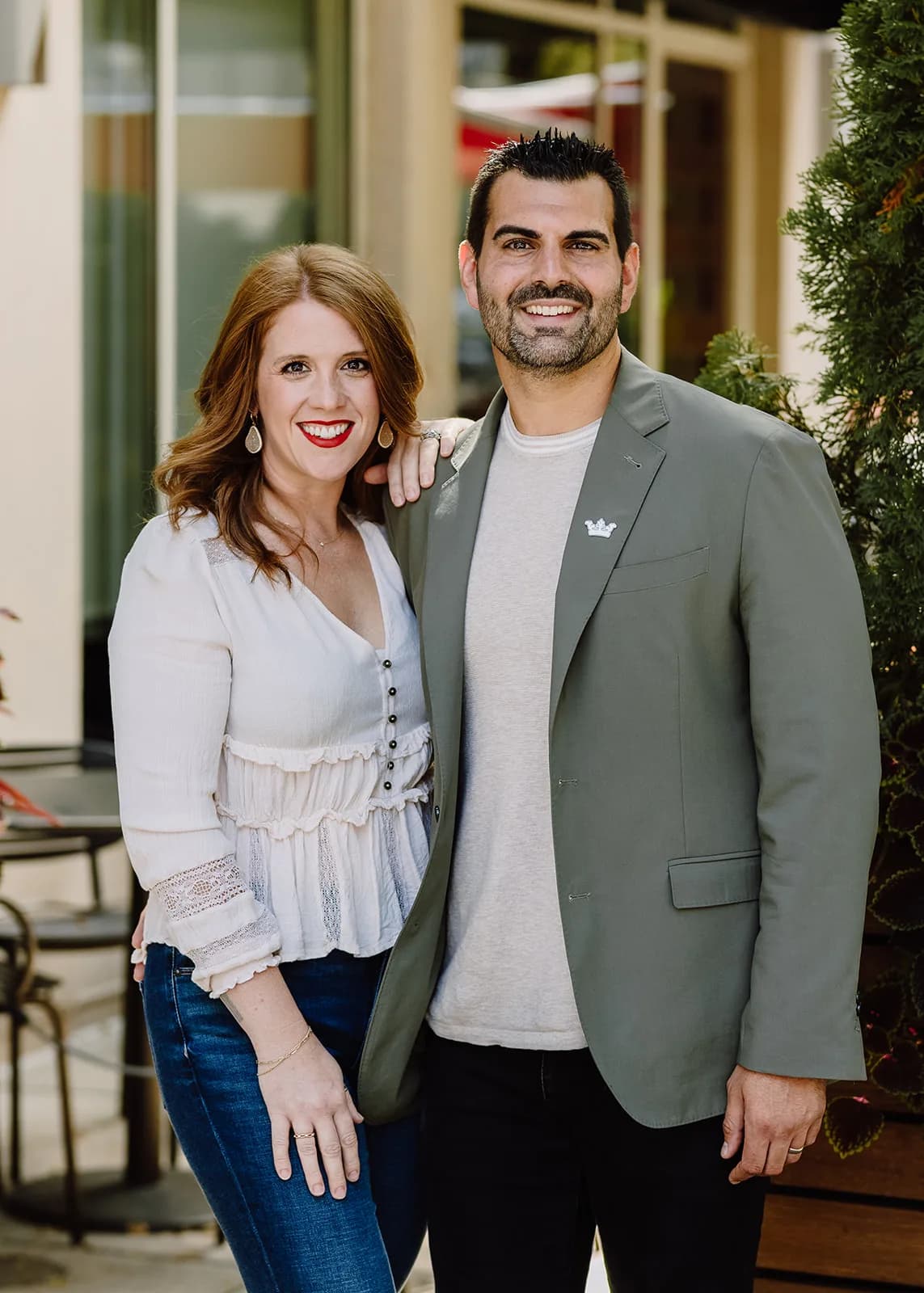 Anthony Sitek and Haley Nutter-Sitek, the owners of Rosie's Italian, outside the restaurant in downtown Cincinnati